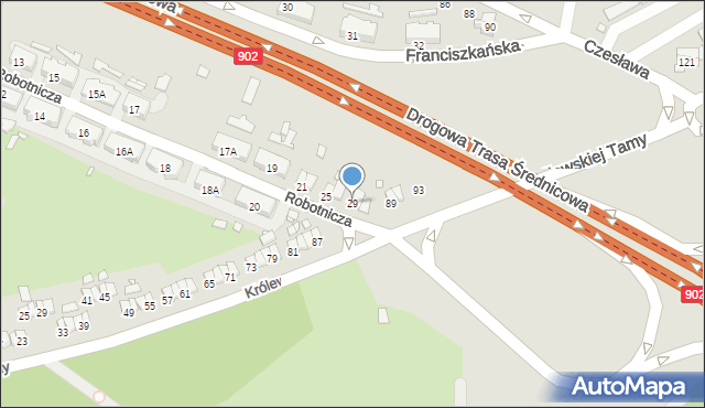 Gliwice, Robotnicza, 29, mapa Gliwic