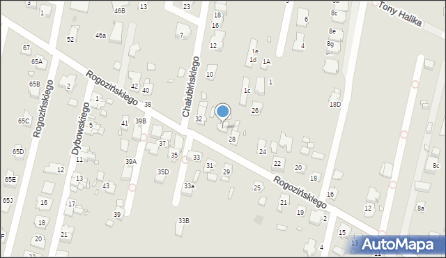 Gliwice, Rogozińskiego Stefana, 30, mapa Gliwic