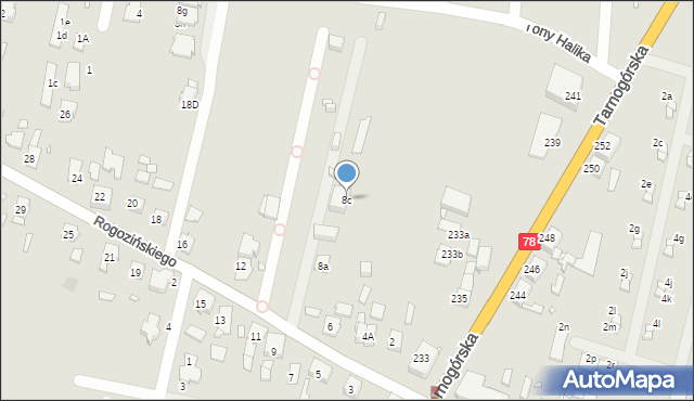Gliwice, Rogozińskiego Stefana, 8c, mapa Gliwic