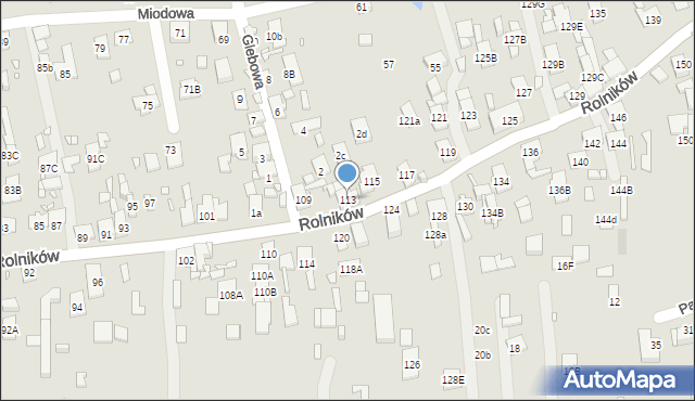 Gliwice, Rolników, 113, mapa Gliwic