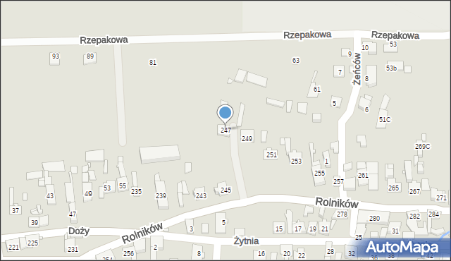 Gliwice, Rolników, 247, mapa Gliwic