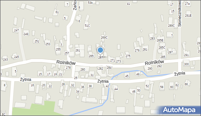 Gliwice, Rolników, 267, mapa Gliwic