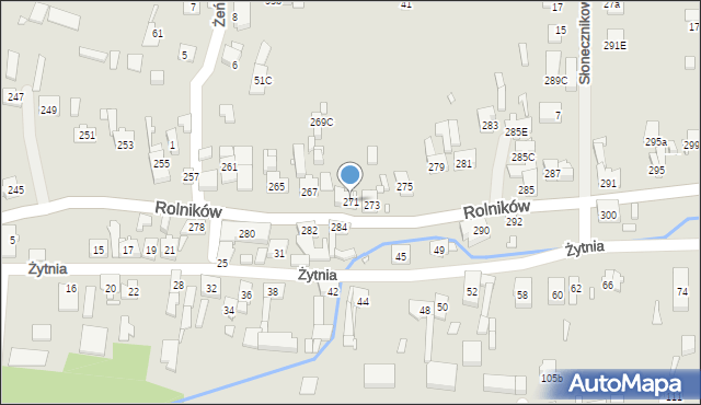 Gliwice, Rolników, 271, mapa Gliwic