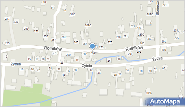 Gliwice, Rolników, 284, mapa Gliwic