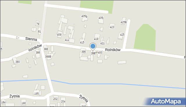 Gliwice, Rolników, 398, mapa Gliwic