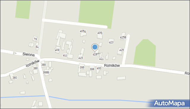Gliwice, Rolników, 419, mapa Gliwic