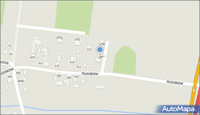 Gliwice, Rolników, 425, mapa Gliwic