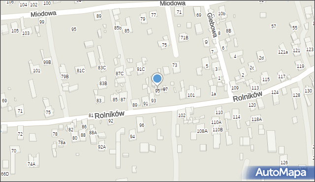 Gliwice, Rolników, 95, mapa Gliwic