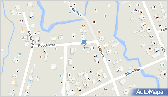 Głowno, Robotnicza, 2, mapa Głowno