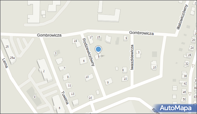 Gniezno, Rodziewiczówny Marii, 3, mapa Gniezna