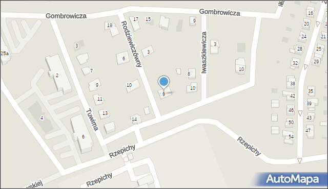 Gniezno, Rodziewiczówny Marii, 9, mapa Gniezna