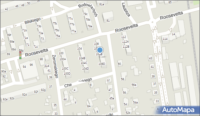 Gniezno, Roosevelta Franklina Delano, 108C, mapa Gniezna