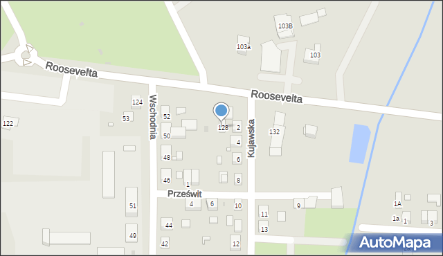 Gniezno, Roosevelta Franklina Delano, 128, mapa Gniezna