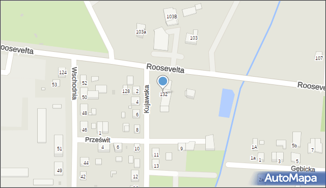 Gniezno, Roosevelta Franklina Delano, 132, mapa Gniezna