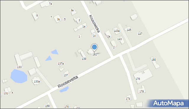 Gniezno, Roosevelta Franklina Delano, 141, mapa Gniezna