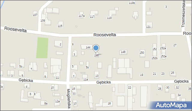 Gniezno, Roosevelta Franklina Delano, 146, mapa Gniezna