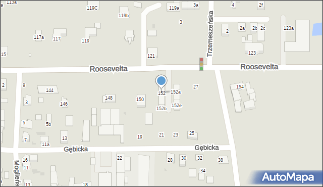 Gniezno, Roosevelta Franklina Delano, 152, mapa Gniezna