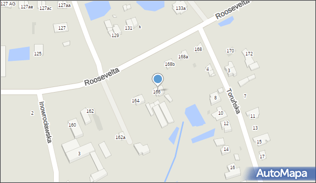 Gniezno, Roosevelta Franklina Delano, 166, mapa Gniezna
