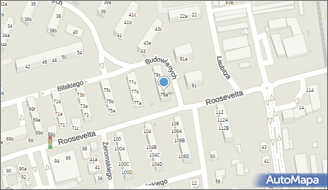 Gniezno, Roosevelta Franklina Delano, 79a, mapa Gniezna