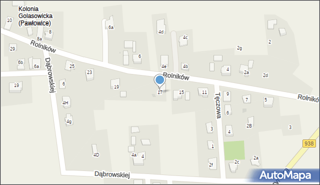 Golasowice, Rolników, 17, mapa Golasowice