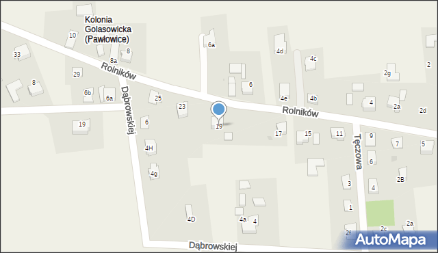 Golasowice, Rolników, 19, mapa Golasowice