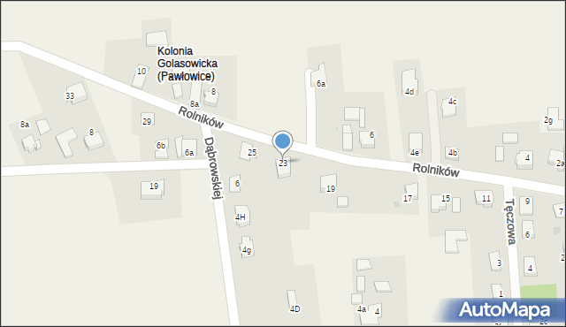 Golasowice, Rolników, 23, mapa Golasowice