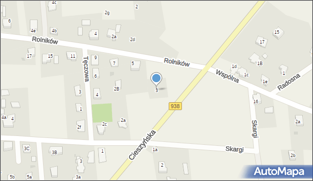 Golasowice, Rolników, 3, mapa Golasowice