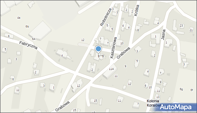 Goleszów, Robotnicza, 9, mapa Goleszów