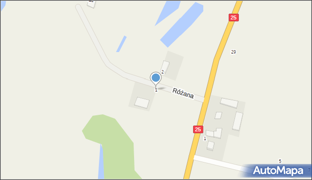 Gościeradz, Różana, 1, mapa Gościeradz