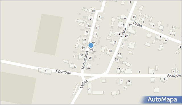 Gozdnica, Robotnicza, 23, mapa Gozdnica