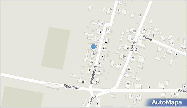 Gozdnica, Robotnicza, 26, mapa Gozdnica