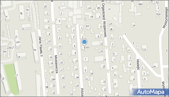 Grójec, Różana, 5, mapa Grójec