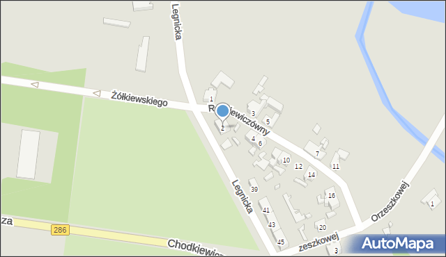 Gubin, Rodziewiczówny, 2, mapa Gubin