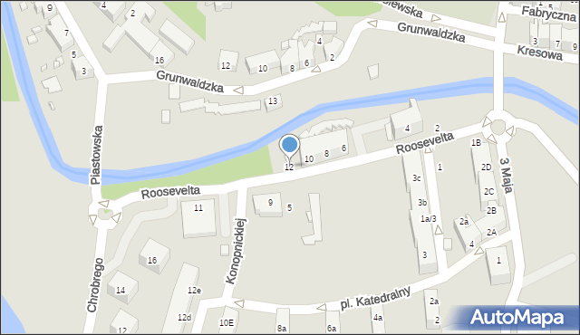 Gubin, Roosevelta Franklina Delano, 12, mapa Gubin