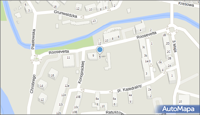 Gubin, Roosevelta Franklina Delano, 5, mapa Gubin