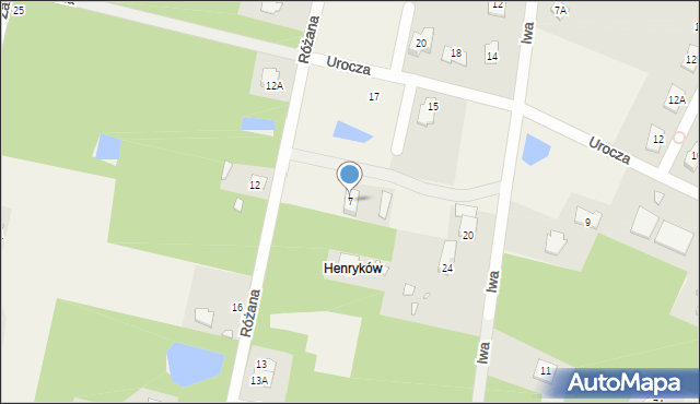 Henryków-Urocze, Różana, 7, mapa Henryków-Urocze