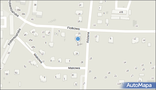 Hrubieszów, Różana, 22, mapa Hrubieszów