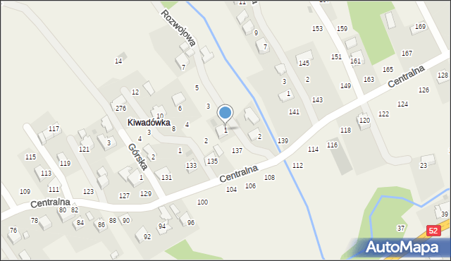 Izdebnik, Rozwojowa, 1, mapa Izdebnik