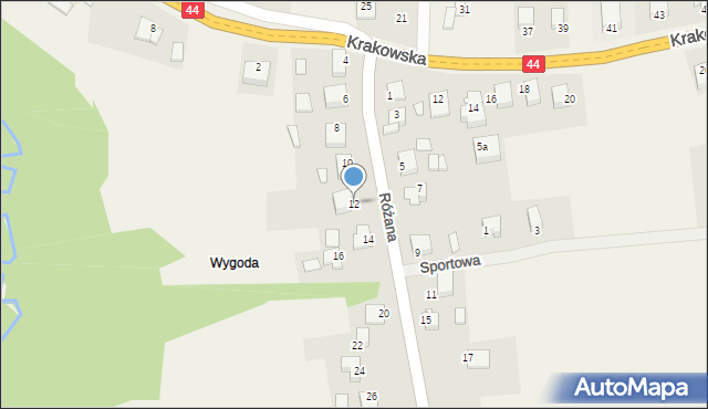 Jaśkowice, Różana, 12, mapa Jaśkowice