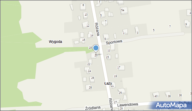 Jaśkowice, Różana, 20, mapa Jaśkowice