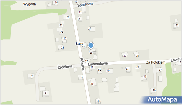 Jaśkowice, Różana, 25, mapa Jaśkowice