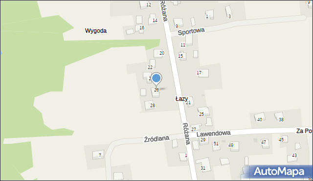 Jaśkowice, Różana, 26, mapa Jaśkowice