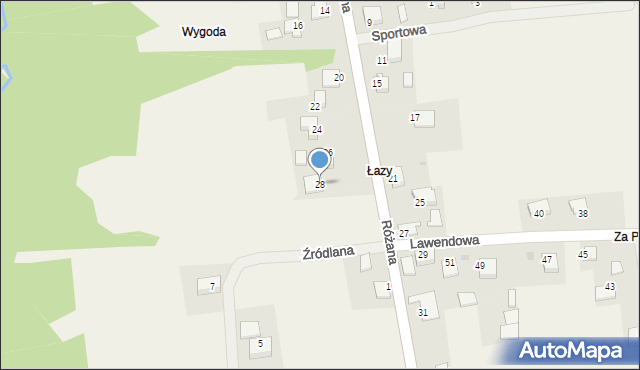 Jaśkowice, Różana, 28, mapa Jaśkowice