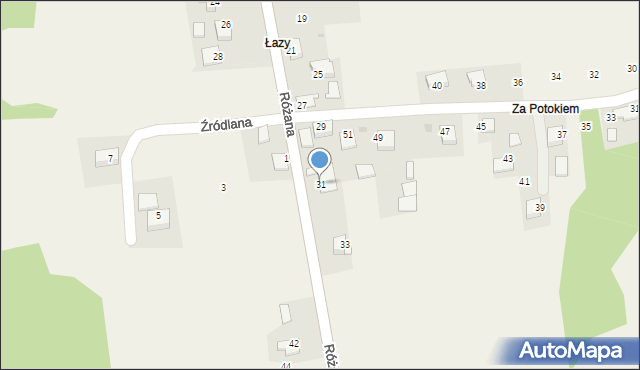 Jaśkowice, Różana, 31, mapa Jaśkowice