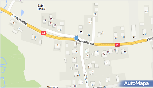 Jaśkowice, Różana, 4, mapa Jaśkowice