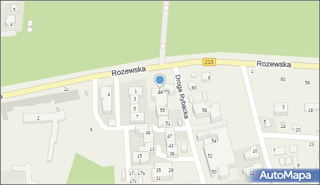 Jastrzębia Góra, Rozewska, 4A, mapa Jastrzębia Góra