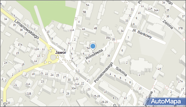 Jawor, Roosevelta Franklina Delano, 3, mapa Jawor