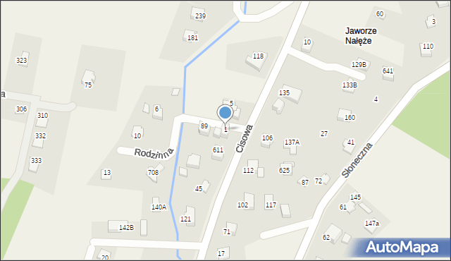 Jaworze, Rodzinna, 1, mapa Jaworze