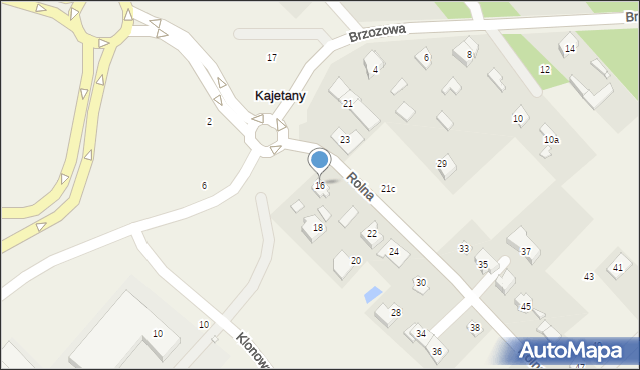 Kajetany, Rolna, 16, mapa Kajetany