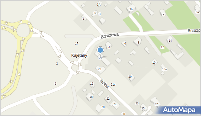 Kajetany, Rolna, 21, mapa Kajetany